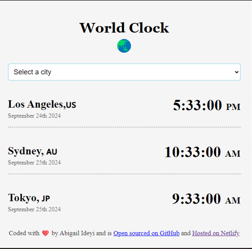 World clock app preview